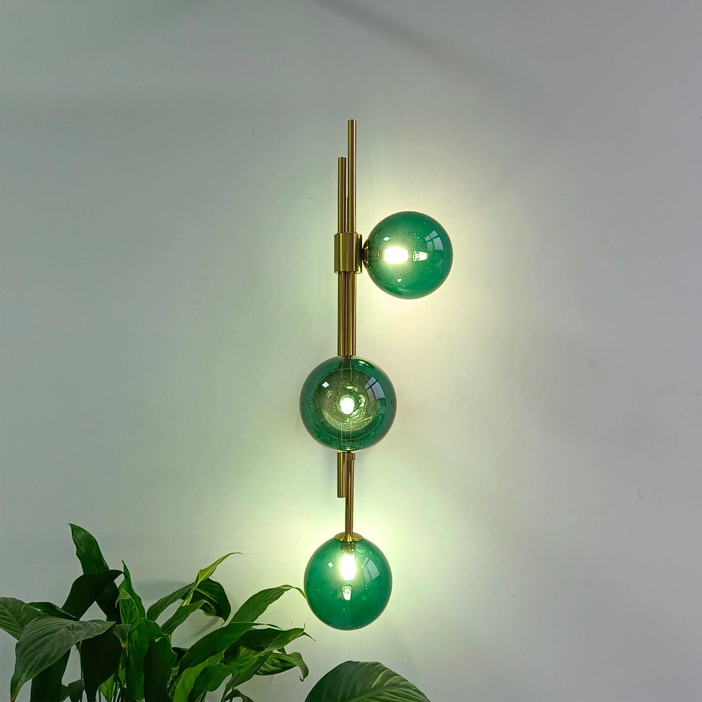 DecorBites™ Green White Glass Ball Wall Lamps Nordic Home Decor Bedside Sconce Gold Light Fixtures
