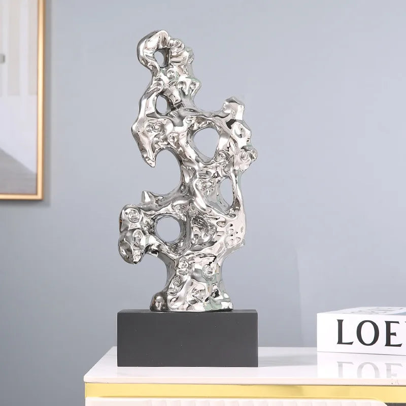 تُحف ديكور المنزل من DecorBites™: تماثيل مرجانية ذهبية مجوفة