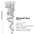 Modern Spiral Crystal Ball Staircase Pendant Chandelier