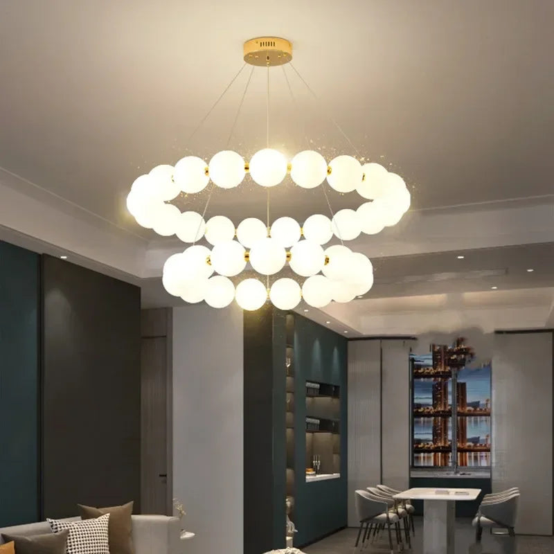 نجفة أكريليك LED من DecorBites™ لغرفة المعيشة وغرفة النوم والردهة، مصابيح معلقة