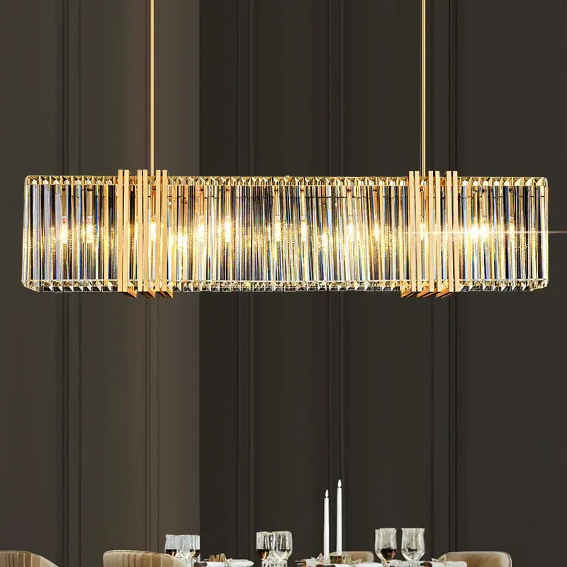 نجفة كريستال LED فاخرة E14 من DecorBites™: إضاءة أنيقة لغرفة الطعام