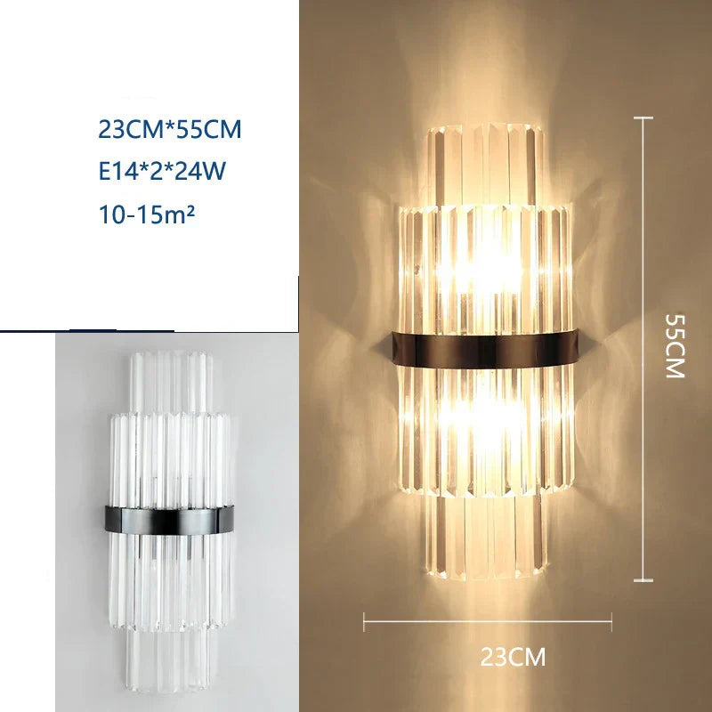 DecorBites™ Crystal Wall Lamp: Modern Light Luxury for Living Room, Bedroom, and Corridor