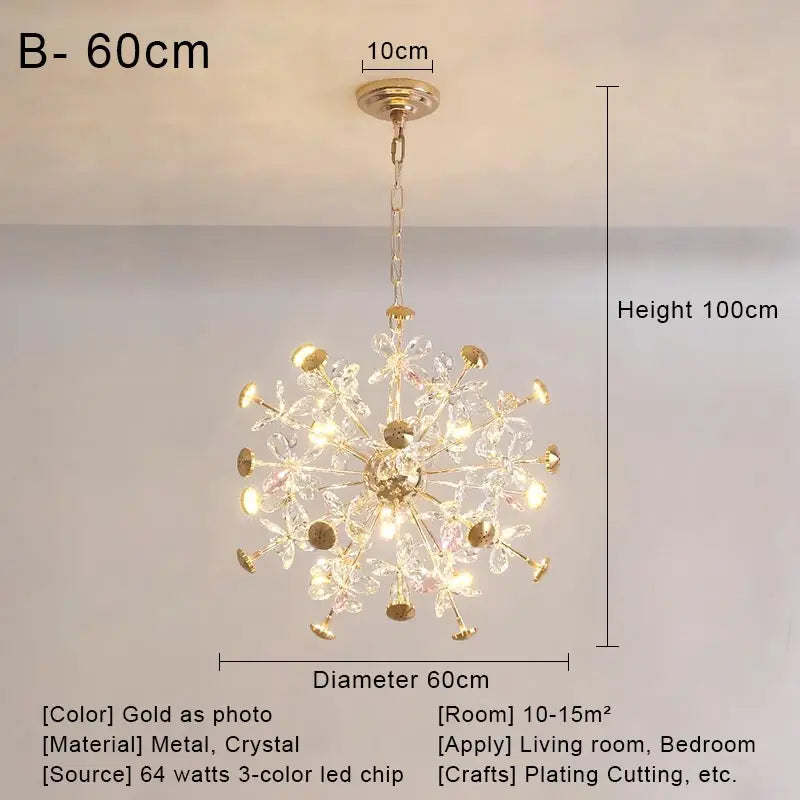 DecorBites™ Crystal LED Ceiling Pendant Chandelier for Home Decoration and Lighting