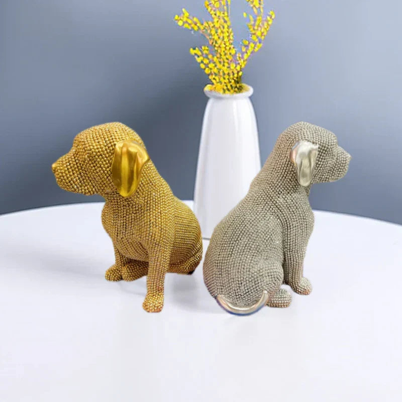 DecorBites™ تمثال كلب لابرادور راتنجي لعرضه على رف الكتب والمكتب