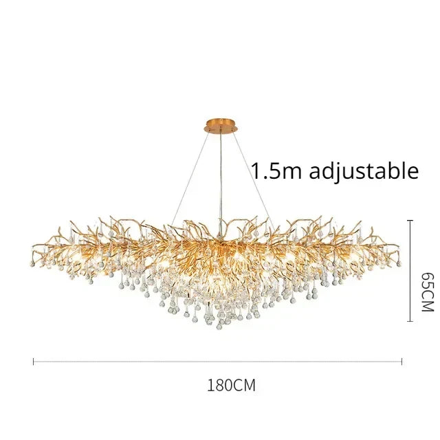 DecorBites™ Crystal Dendritic Chandelier: Modern Luxe for Living Room, Dining Room, Bedroom, Hotel Lobby