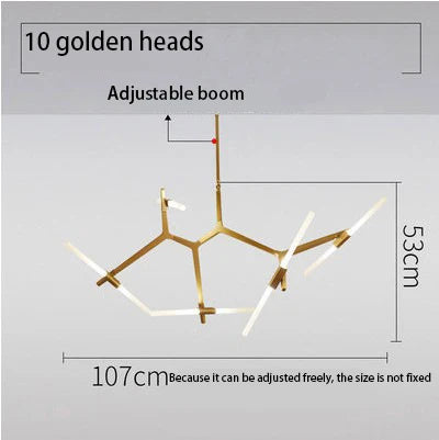 ثريا ديكور بايتس™ LED: قلادة سقف حديثة باللونين الذهبي والأسود للمطبخ وغرفة الطعام وغرفة المعيشة وغرفة النوم