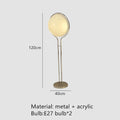مصباح أرضي LED DecorBites™ من المعدن الكرومي لغرفة المعيشة مع كرة أكريليك بيضاء