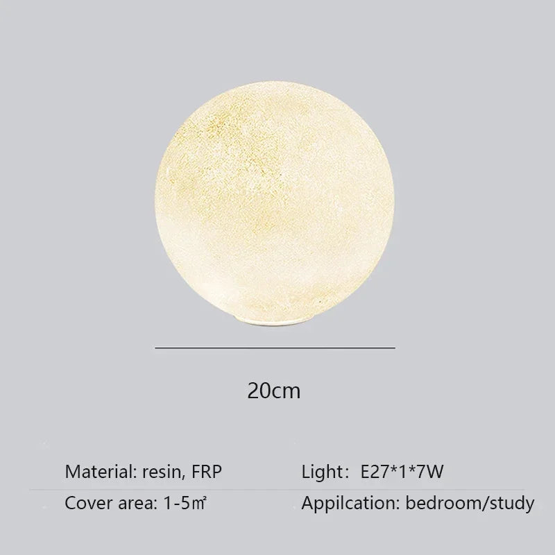 Nordic Moon White FRP Round Pendant Light