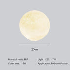 Nordic Moon White FRP Round Pendant Light