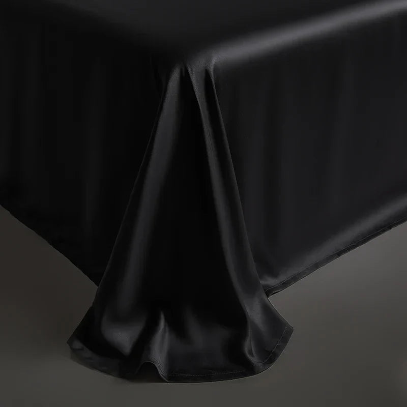 طقم سرير DecorBites™ من ألياف الأوكالبتوس الرمادي الداكن: غطاء لحاف ناعم وحريري، شرشف سرير، أغطية وسائد