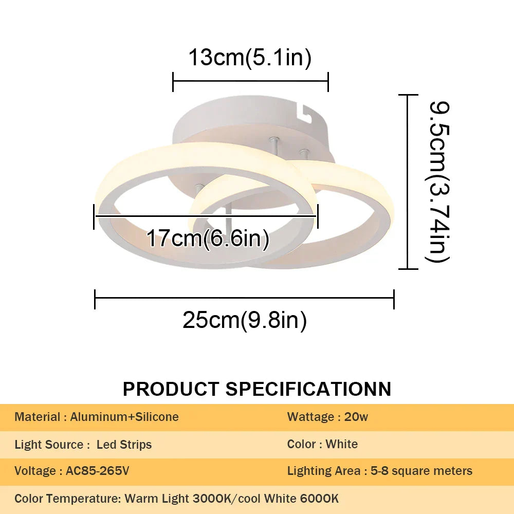 DecorBites™ Acrylic LED Ceiling Lamp: Modern Home Decor Lighting for Bedroom, Hallway, and Aisle