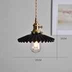 Japanese Ceramic Pendant Light With Polished Copper Finish