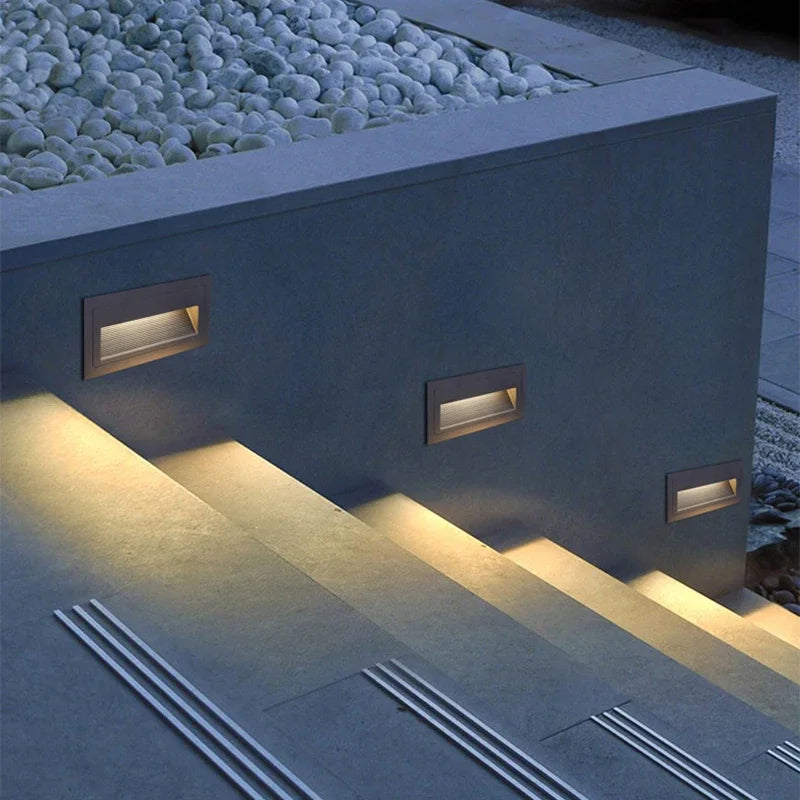 DecorBites™ Applique murale LED encastrée pour marches et escaliers extérieurs, Lampe murale encastrée étanche IP65