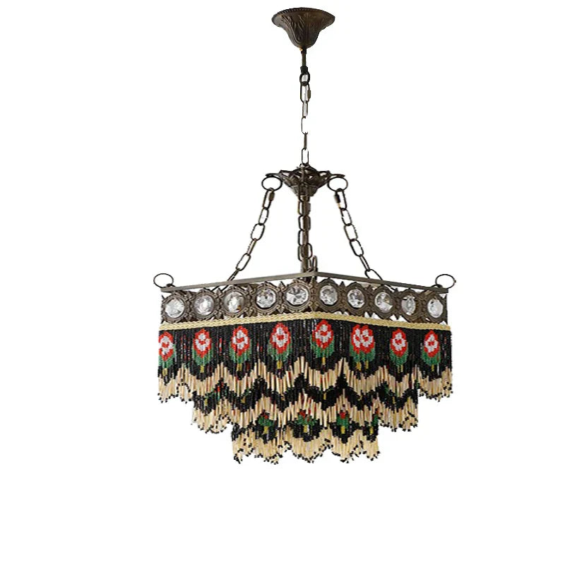 نجف كريستالي نحاسي فرنسي من DecorBites™ - مصابيح أوروبية كلاسيكية معلقة لغرفة المعيشة وغرفة النوم