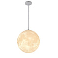 3D-Printed Moon Pendant Light in White Polymer