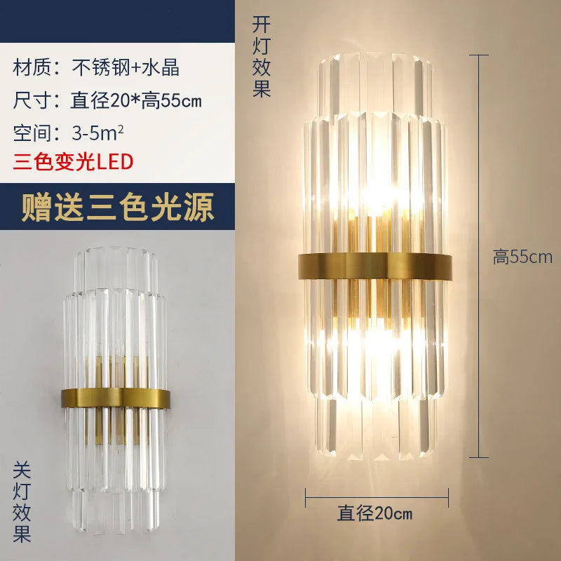 DecorBites™ Crystal Modern Wall Sconce Lamp for Bedroom & Living Room