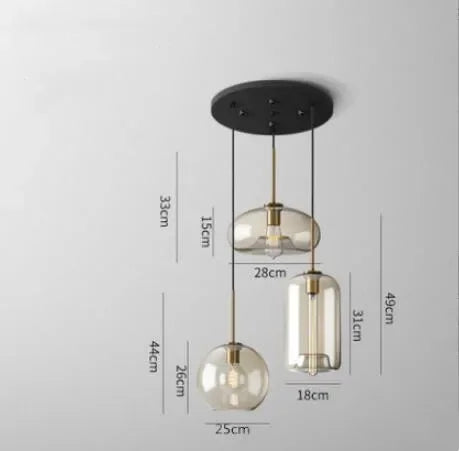 ثريا إضاءة معلقة زجاجية صناعية كلاسيكية DecorBites™ LED للمطاعم والمطابخ
