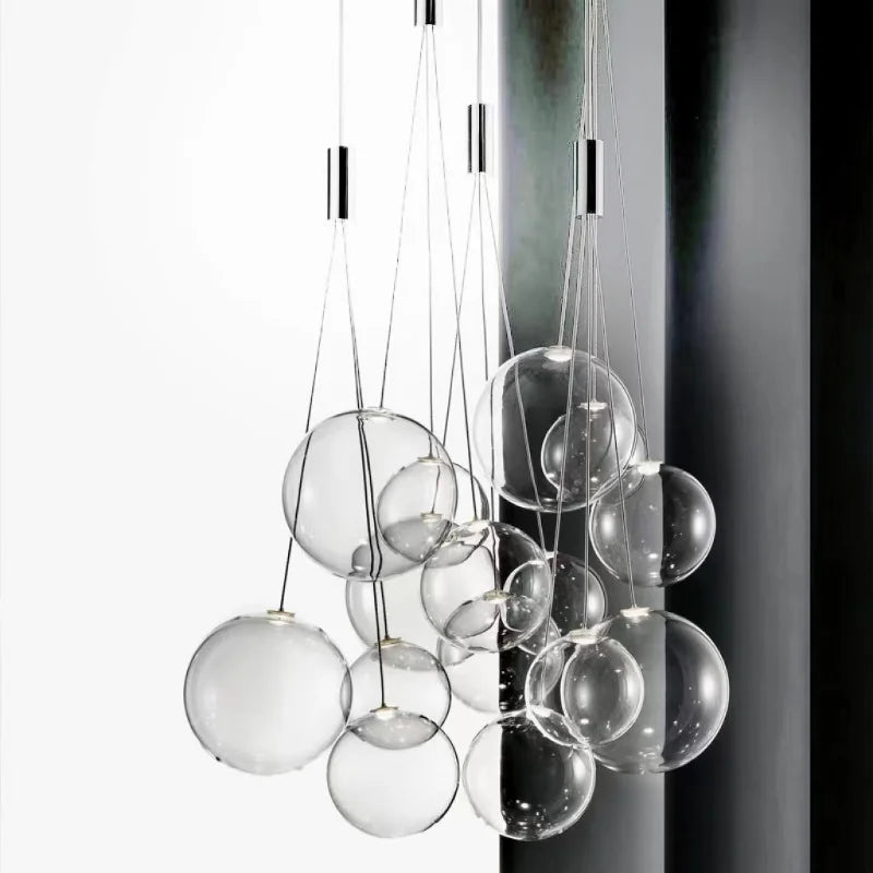DecorBites™ Glass Ball Pendant Lamp: Modern Kitchen Dining Room Hanging Light.