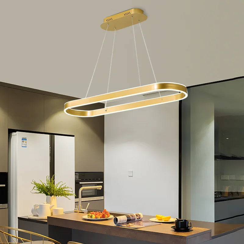 Nordic White Ring Aluminum LED Pendant Light
