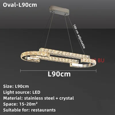Lustre de plafond en cristal DecorBites™, éclairage intérieur LED miroir en acier inoxydable