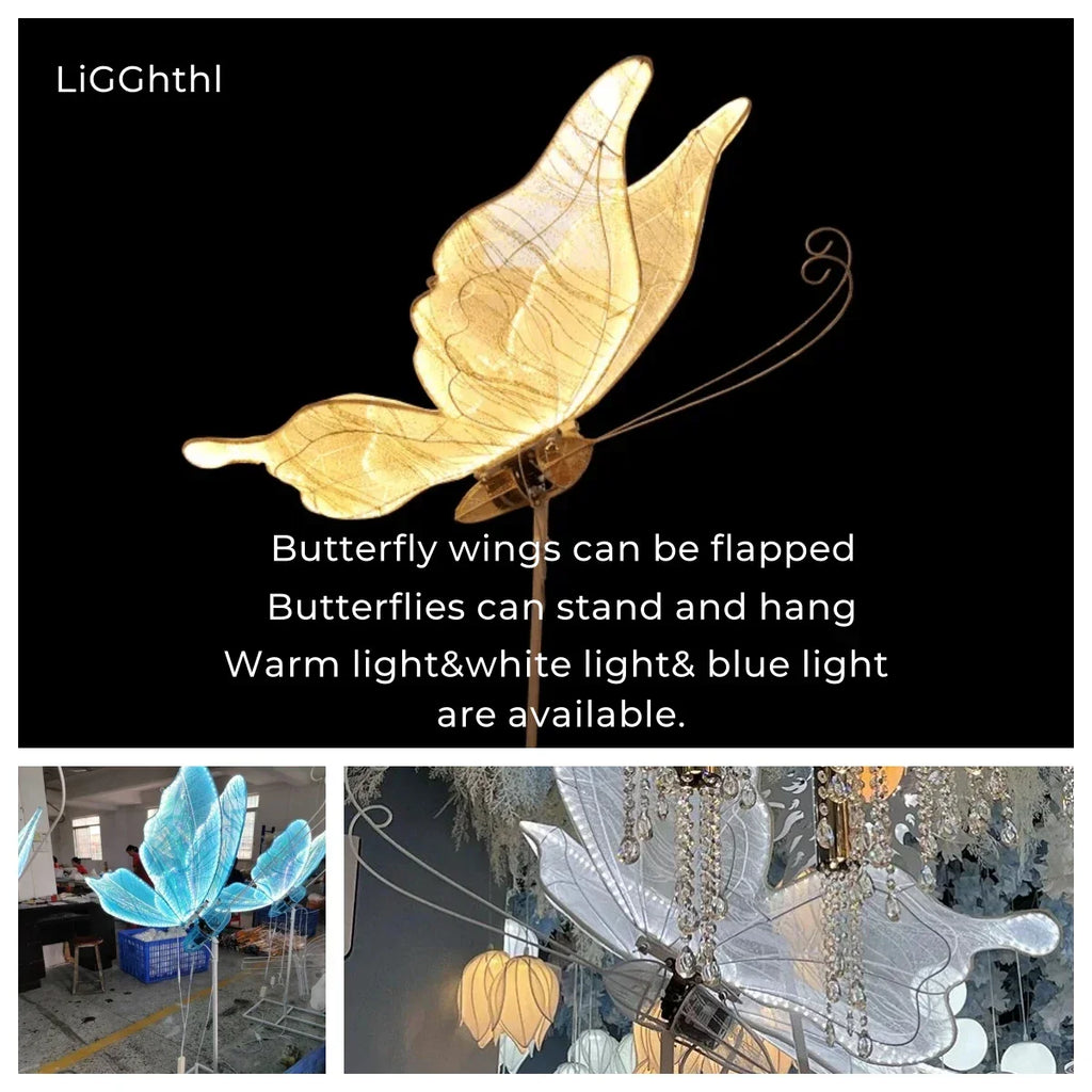 مصابيح DecorBites™ LED متدلية على شكل أجنحة فراشة من الدانتيل للديكور الرومانسي وأضواء الحفلات