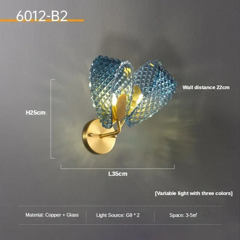 DecorBites™ ثريا سقف فاخرة بإضاءة LED على شكل أوراق النحاس للمنزل وغرفة النوم وغرفة الطعام