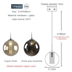Modern Spiral Glass Ball Pendant Chandelier