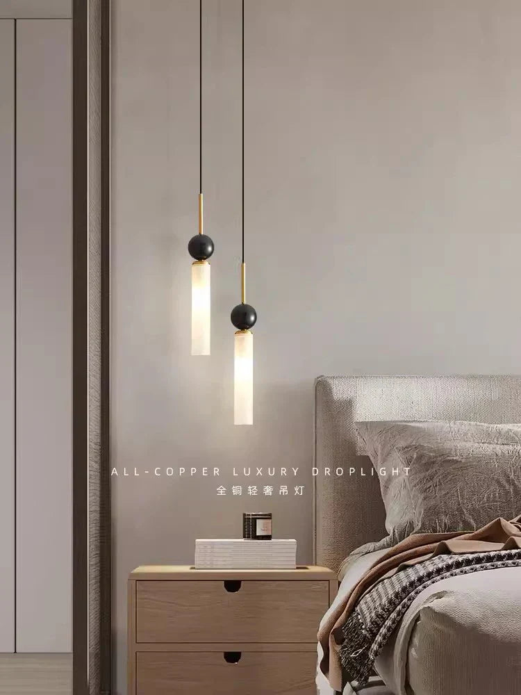 DecorBites™ Copper Wall Lamp: Modern Nordic Marble Pendant Light for Living Room & Bedroom