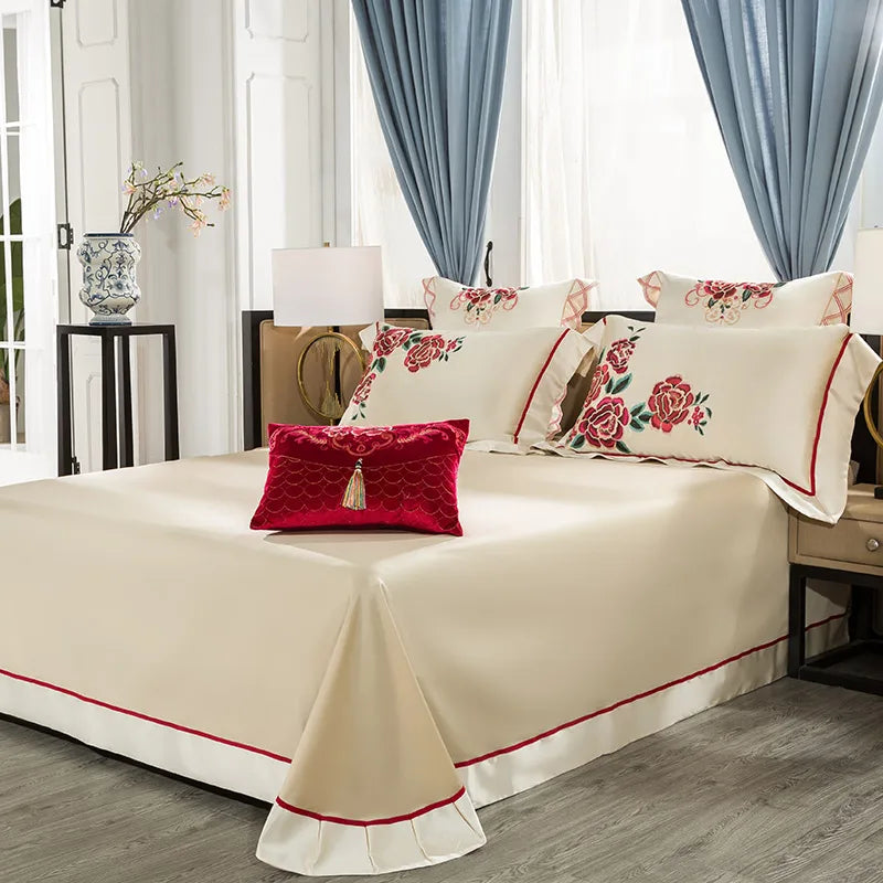 DecorBites™ 200S Embroidery Egyptian Cotton Bedding Set - Queen King Linens
