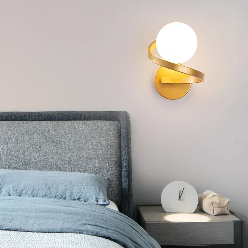 DecorBites™ Frosted Glass Ball LED Wall Lamp for Corridor, Aisle, and Bedroom