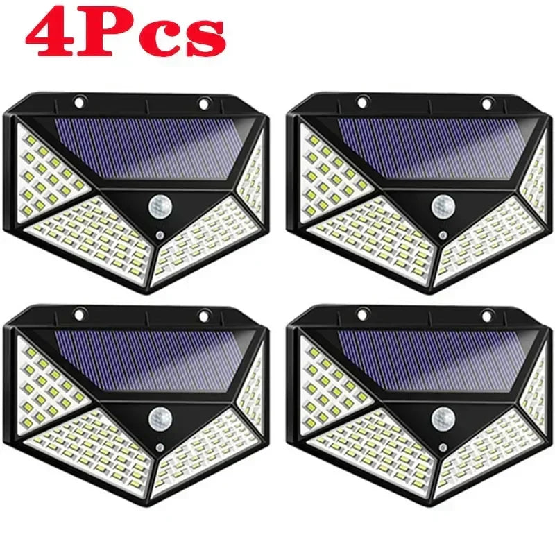 DecorBites™ 100 LED Solar Wall Lights Outdoor with PIR Motion Sensor for Garden Street Security