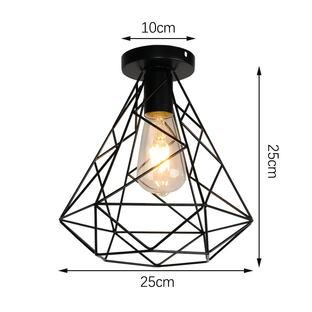 DecorBites™ Industrial LED Ceiling Light: Modern Retro Loft Plafonniers for Living Room Kitchen Cage Home Decor