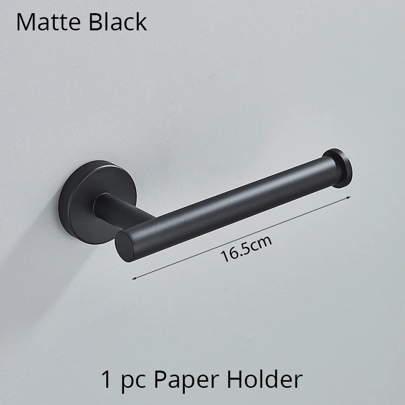 DecorBites™ Bathroom Hardware Set Shelf Paper Holder Hook Towel Rack Ring Bath Accessories