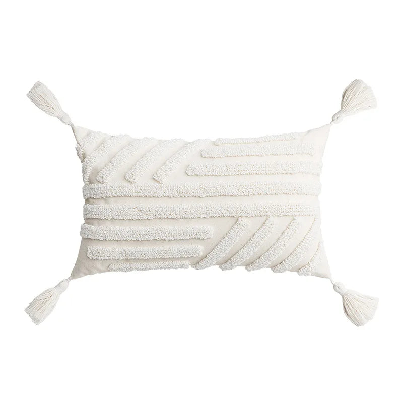 DecorBites™ Ivory Tufted Cushion Cover for Home Decor, Living Room, Sofa, Bedroom