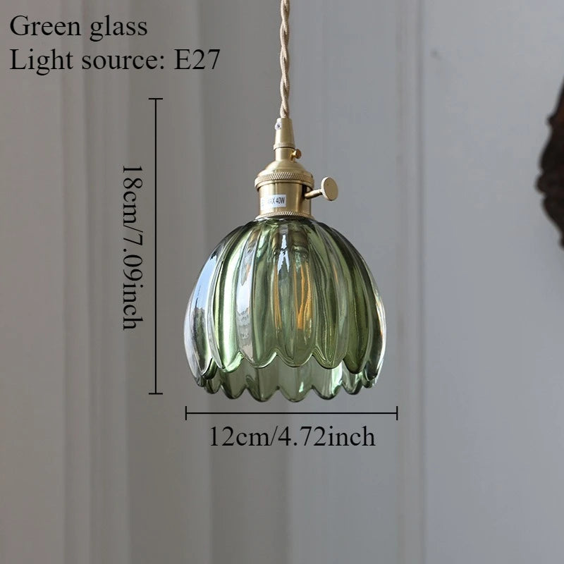 Vintage Champagne Glass Pendant Light With Iron Finish