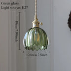 Vintage Champagne Glass Pendant Light With Iron Finish