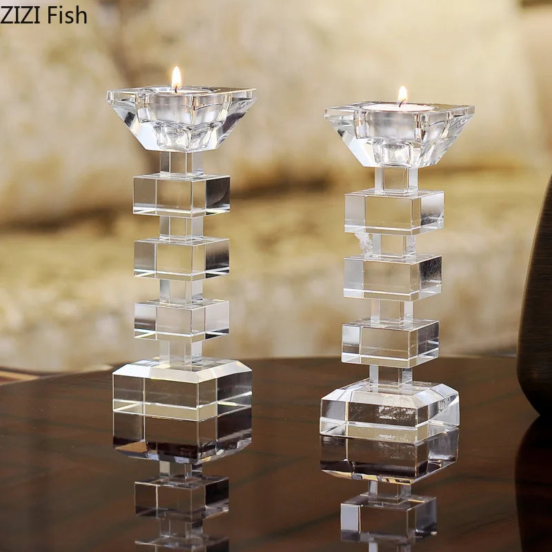 DecorBites™ Crystal Candle Holder Desk Decoration Home Aroma Container