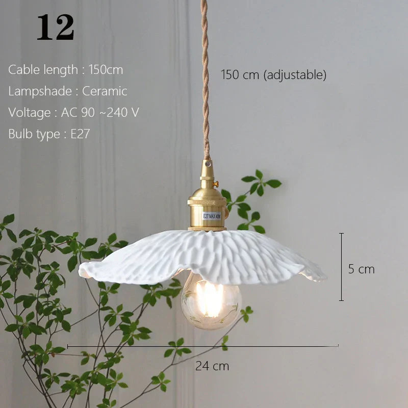 DecorBites™ مصباح معلق سيراميك ياباني بتصميم إسكندنافي فاخر