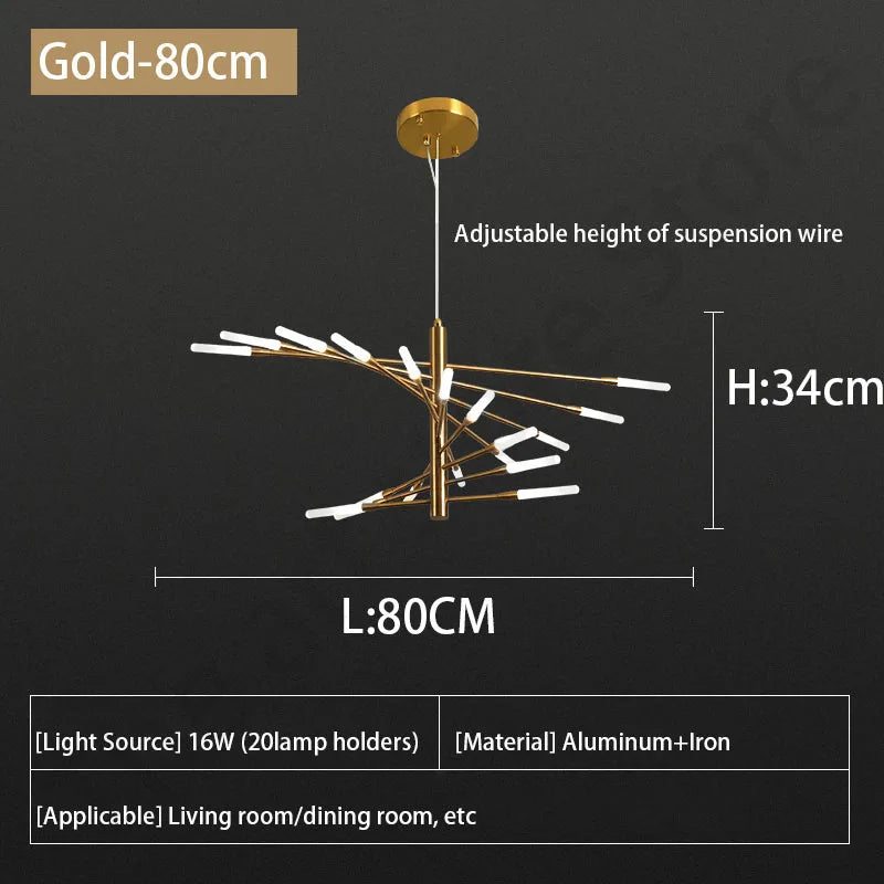 مصباح قلادة سقف الألعاب النارية LED من DecorBites™ - ديكور غرفة فاخر وعصري قابل للتعتيم