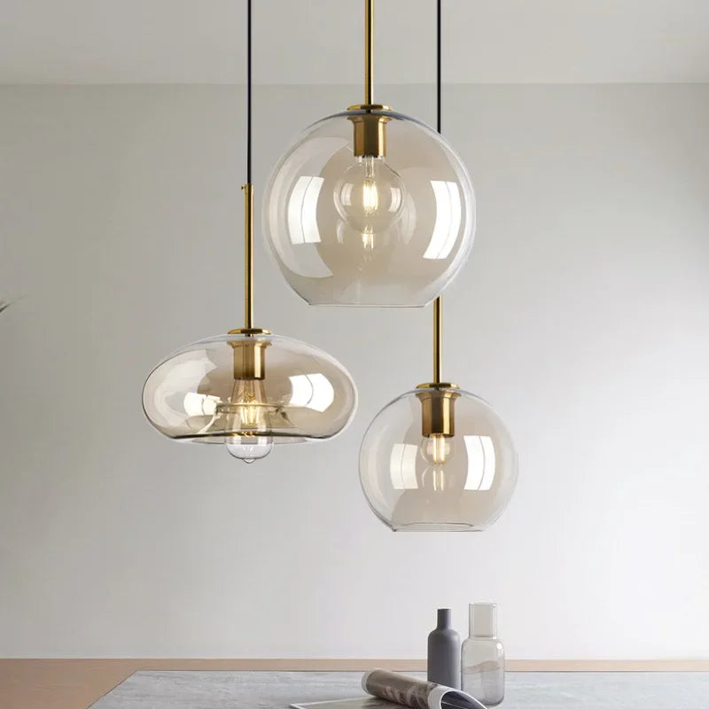 ثريا إضاءة معلقة زجاجية صناعية كلاسيكية DecorBites™ LED للمطاعم والمطابخ