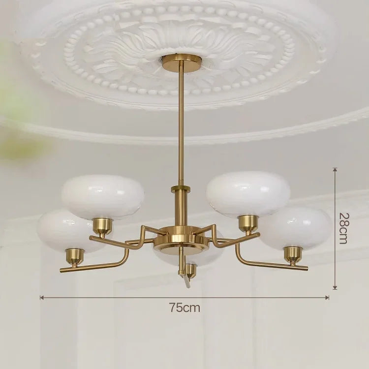 DecorBites™ Glass Ball Pendant Chandelier LED Lamp for Modern French Bedroom