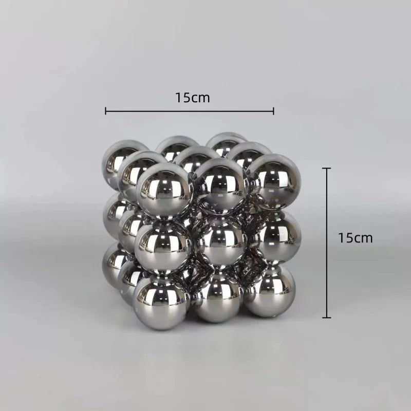 DecorBites™ Geometric Crystal Glass Ball Stack Blocks Home Decoration