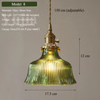 Multi-Style Nordic Pendant Lamp Green Glass Ceiling Lighting Kitchen Island Hand Brass Hanging Light fixtures for Dining Room