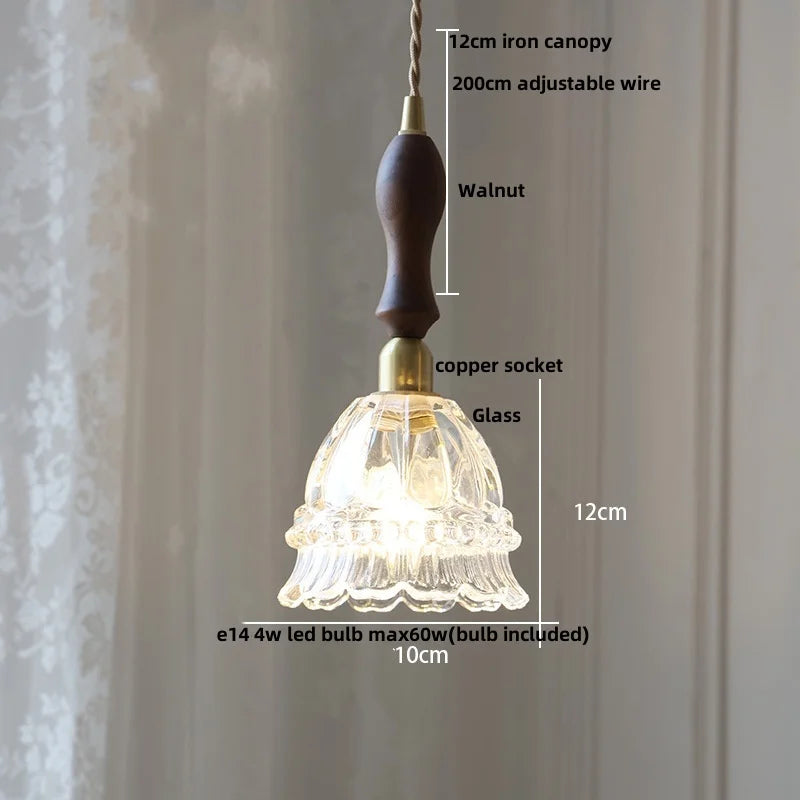 DecorBites™ Amber Glass LED Pendant Light - Nordic Modern Balcony Foyer Coffee Wall Lamp
