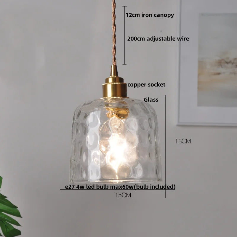 DecorBites™ Crystal Brass LED Pendant Light: Modern Nordic Style, Adjustable Wire, E14 Fixture
