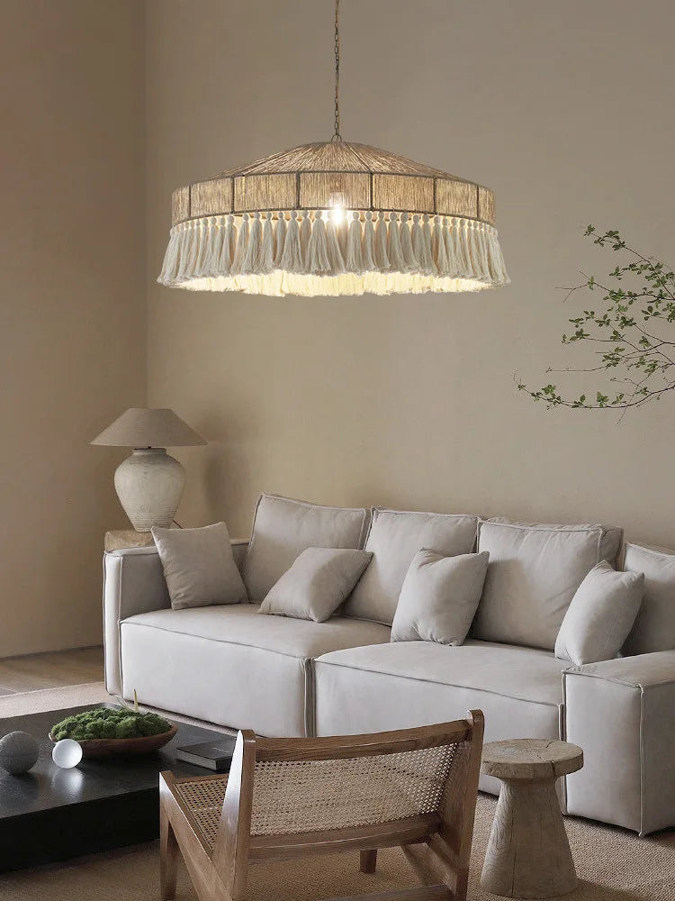 ثريا بوهيمية بشراشيب من DecorBites™: مصباح معلق اسكندنافي يدوي لغرفة النوم، غرفة المعيشة، المطبخ