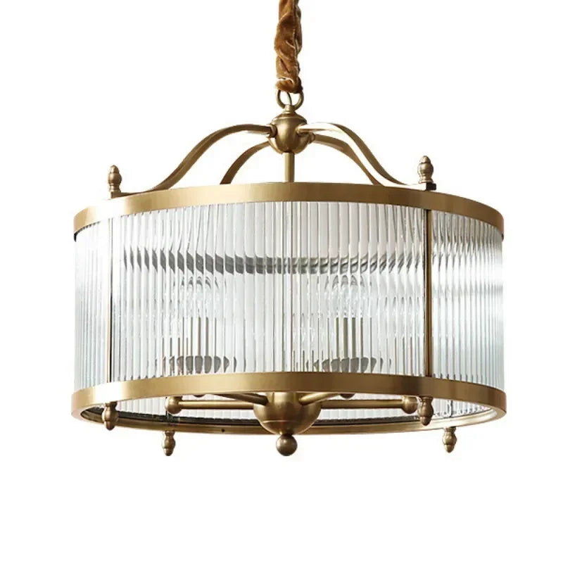 مصباح سقف معلق LED من الزجاج النحاسي الذهبي من DecorBites™