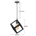 DecorBites™ Black Geometric Square Pendant Light for Kitchen Island, Bedroom, Hallway