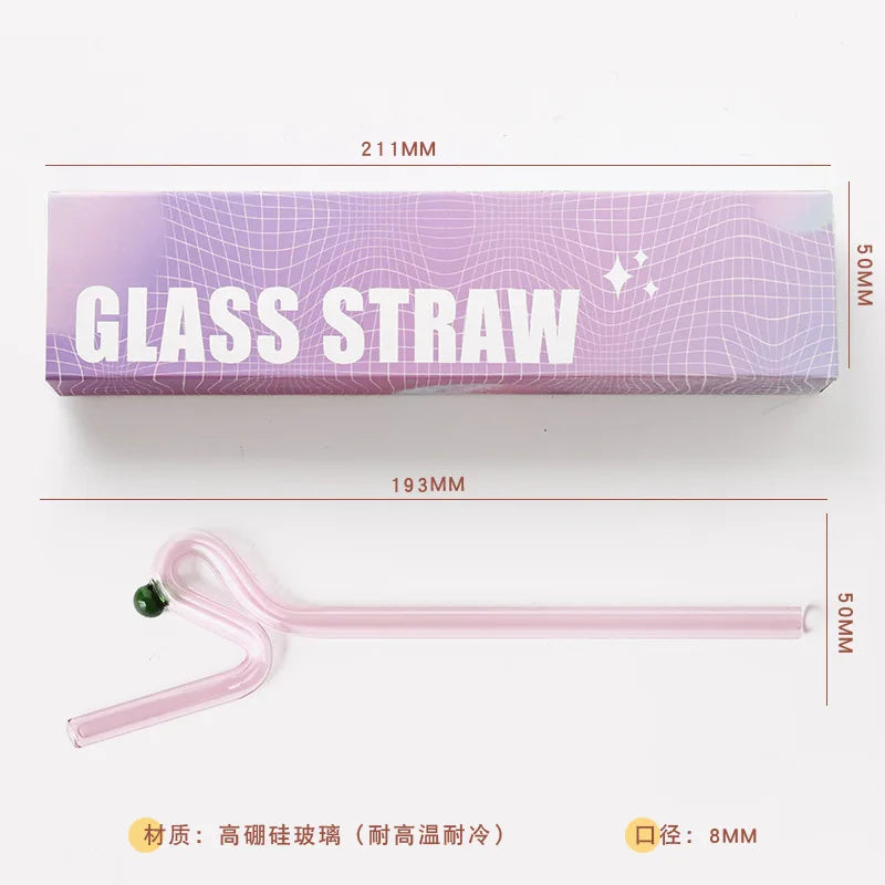  DecorBites™ Glass Flower Handle Stir Bar لأكواب القهوة والمشروبات المختلطة وحفلات المنزل