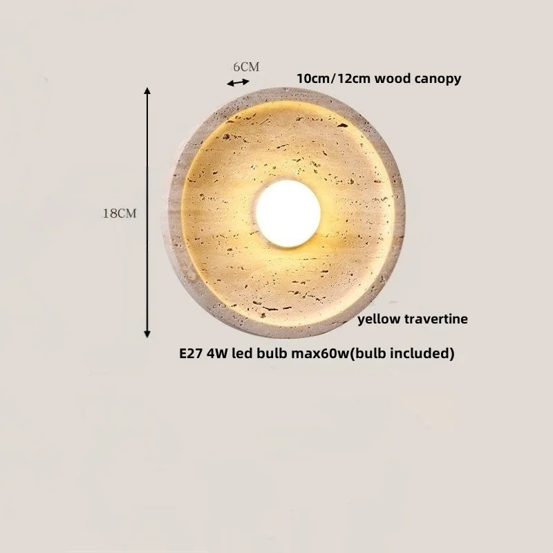 DecorBites™ LED Wall Lamp Sconce Yellow Travertine Waterproof Stair Light